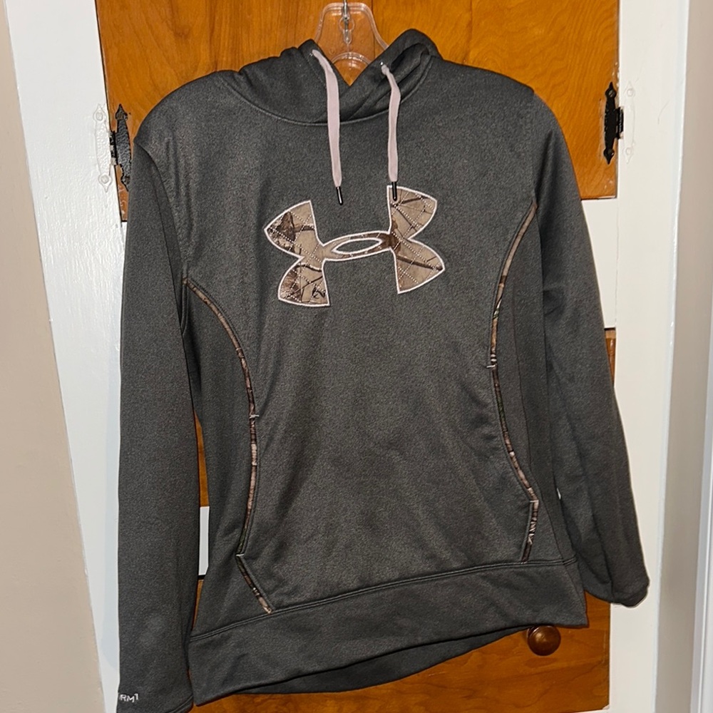 Under Armour Gray Hoodie with Camo Logo